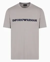 Emporio Armani OFFICIAL STORE T-shirt In Jersey Light Con Ricamo Logo Asv Grigio