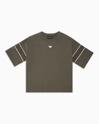 Emporio Armani OFFICIAL STORE T-shirt In Jersey Heavy Con Tape Aquile Su Maniche Asv Militare