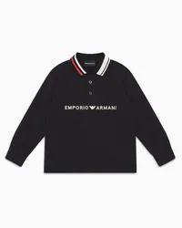 Emporio Armani OFFICIAL STORE Polo Comfort Fit In Jersey Heavy Con Ricamo Logo Blu