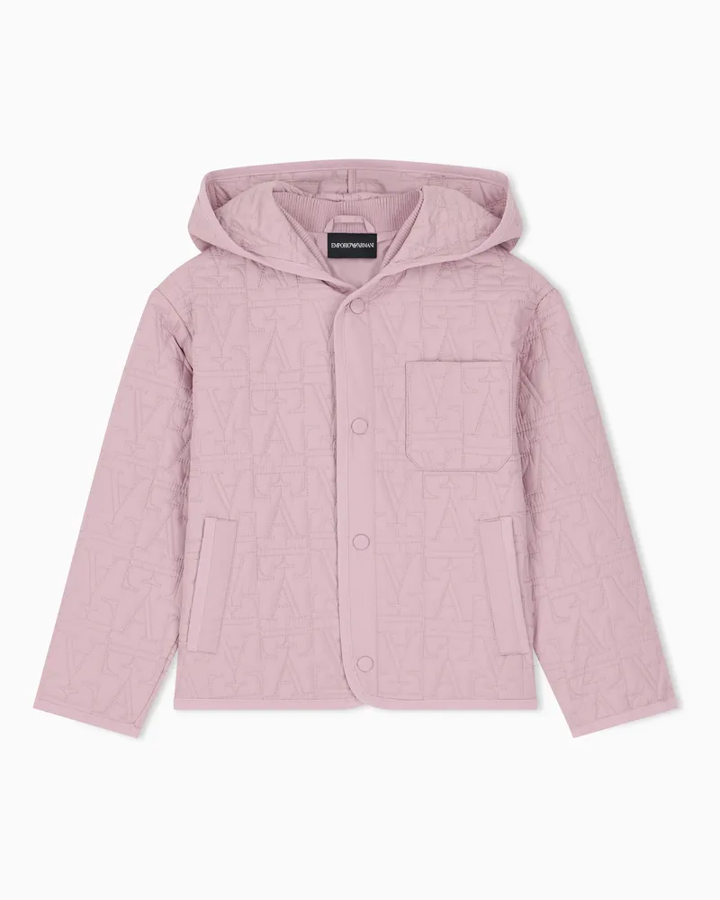 Emporio Armani Giubbino imbottito con dettagli in maglia di cotone Rosa