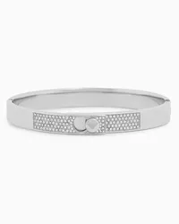 Emporio Armani OFFICIAL STORE Bracciale Rigido In Acciaio Inossidabile Con Cristalli Incastonati Argento