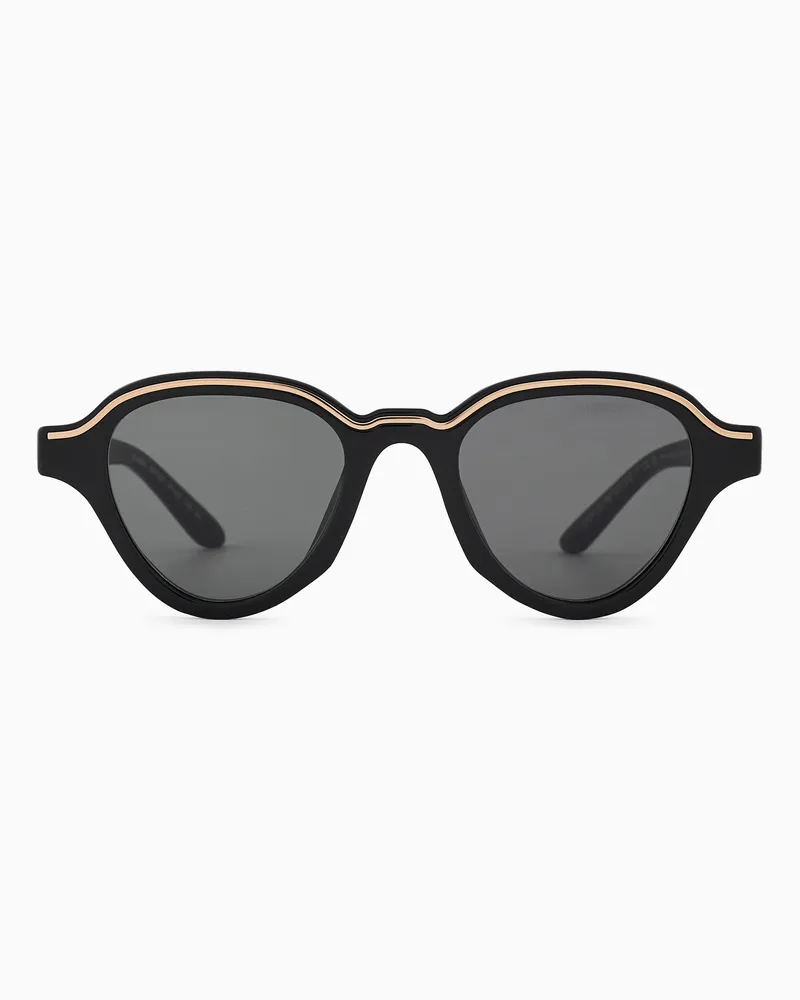 Emporio Armani Occhiali da sole da uomo forma irregolare Nero