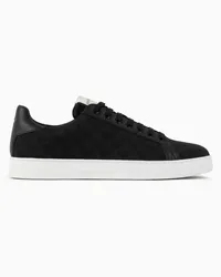 Emporio Armani OFFICIAL STORE Sneakers In Nylon Jacquard Eagle All Over Nero