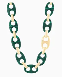 Emporio Armani OFFICIAL STORE Collana A Catena Di Malachite  Verde Ricostituita Fantasia