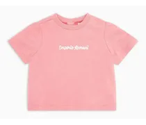Emporio Armani OFFICIAL STORE T-shirt In Jersey Con Maniche A Sbuffo E Ricamo Logo Asv Rosa