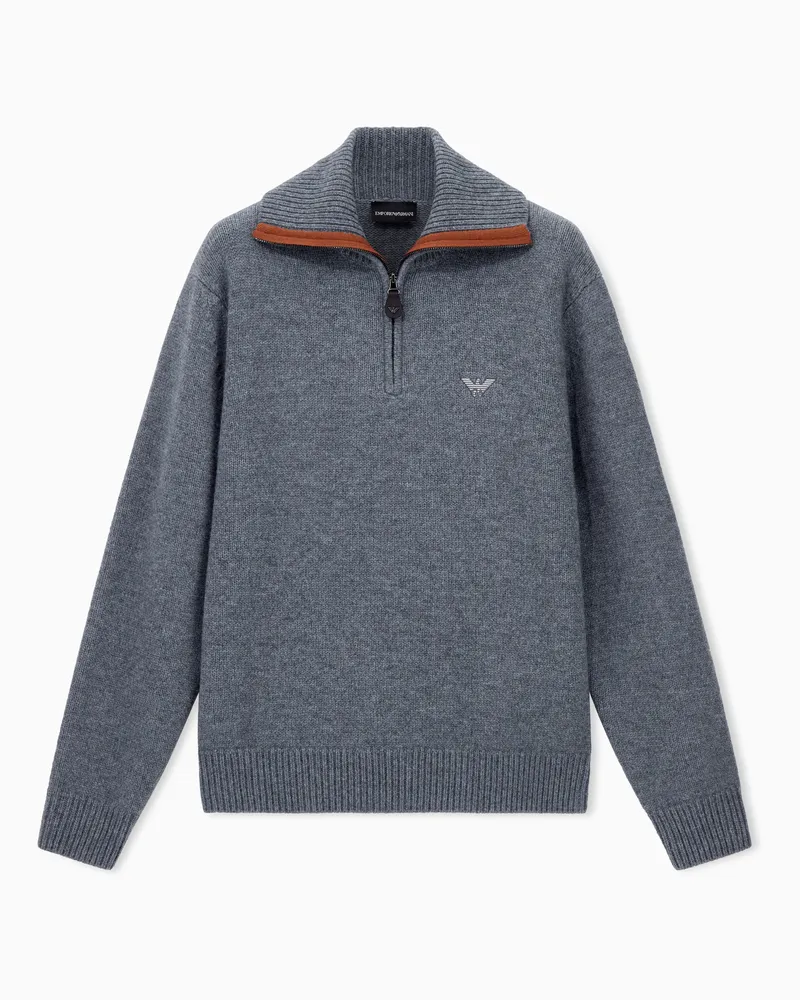 Emporio Armani Maglione in lana vergine rasata Capsule Hong Kong Grigio