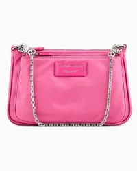 Emporio Armani OFFICIAL STORE Mini Bag Doppia A Tracolla In Nylon Satinato Fucsia