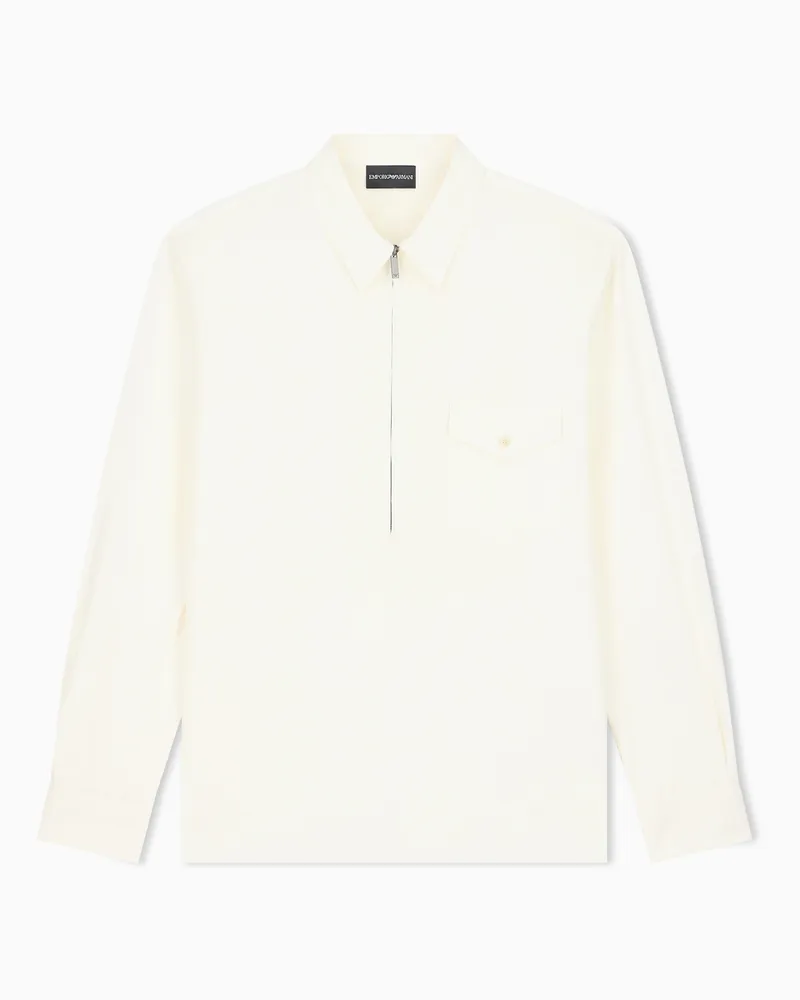 Emporio Armani Camicia in popeline di cotone Bianco