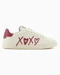 Emporio Armani OFFICIAL STORE Sneakers In Pelle Con Logo Xoxo Bianco