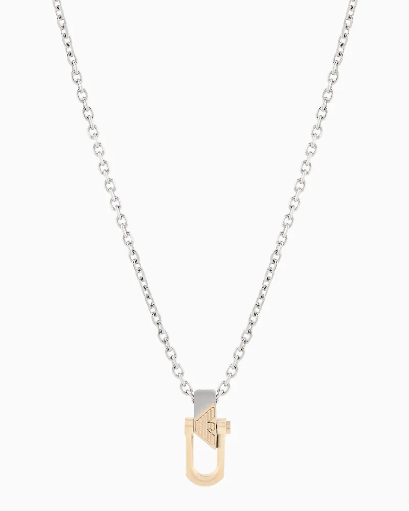 Emporio Armani Collana con ciondolo in acciaio inossidabile bicolore Multicolore