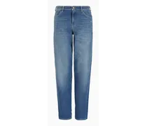 OFFICIAL STORE Jeans J90 Vita Media E Gamba Relaxed In Denim Vintage Look Con Logo Laserato