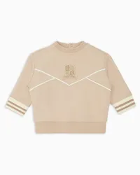 Emporio Armani OFFICIAL STORE Felpa In Jersey Con Patch Stemma Logo Beige