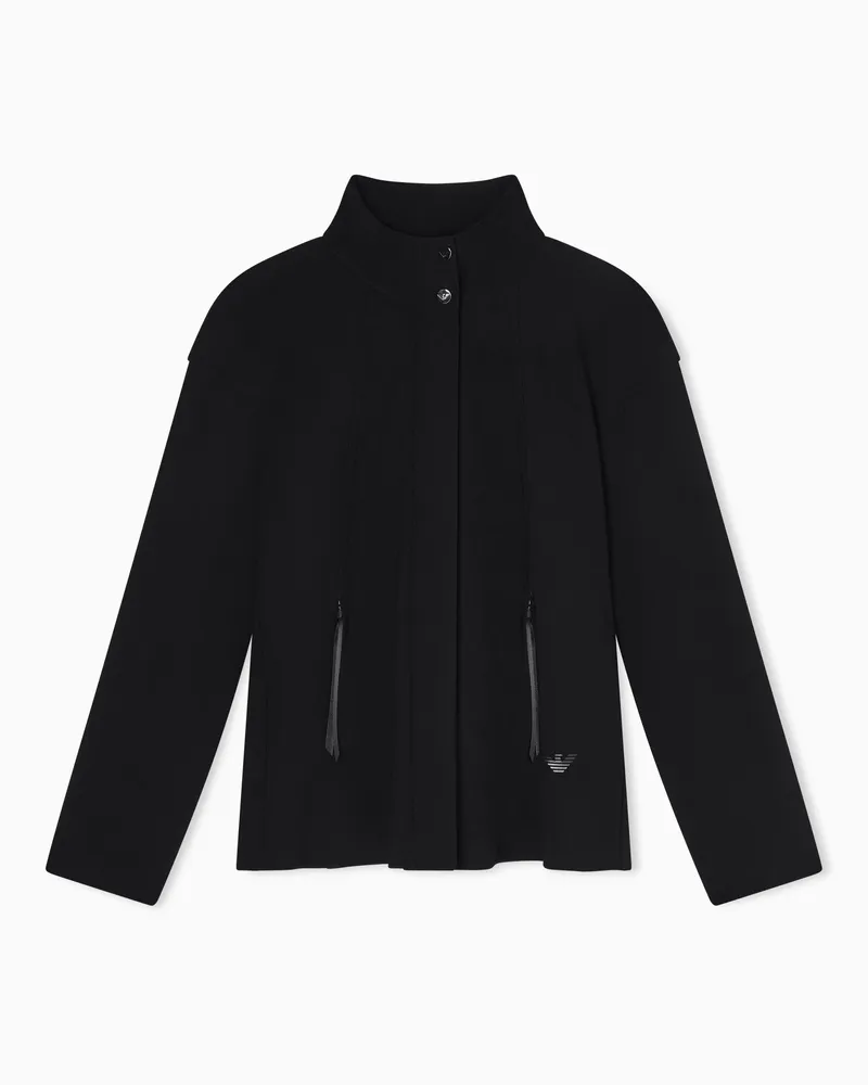 Emporio Armani Blouson full zip in jersey crepe Nero