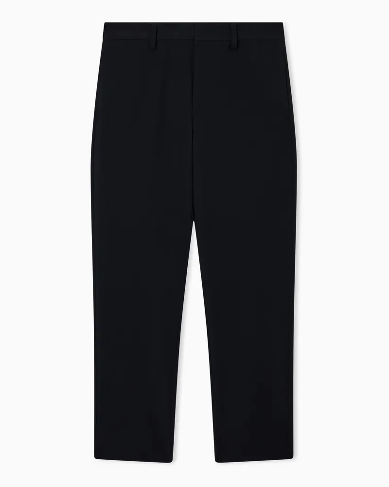 Emporio Armani Pantaloni chino in twill stretch di nylon Nero