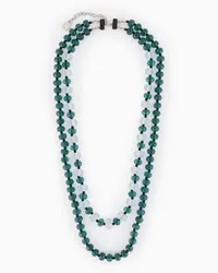 Emporio Armani OFFICIAL STORE Collana A Doppio Filo Con Boules Sfaccettate Verde