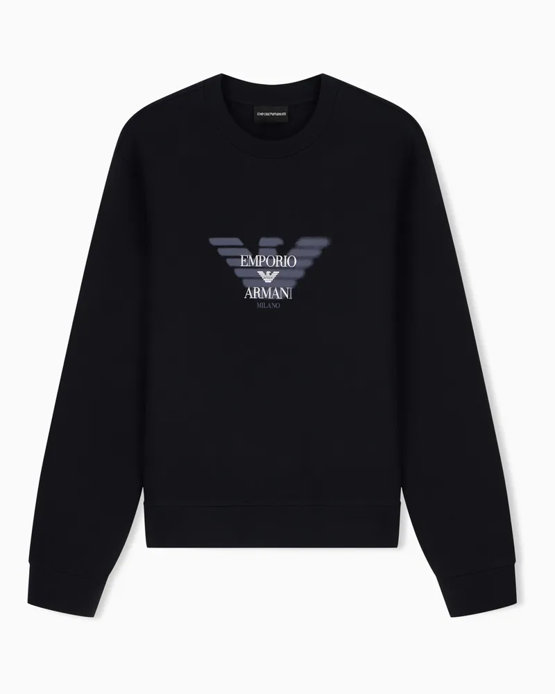 Emporio Armani Felpa in double jersey con logo Nero