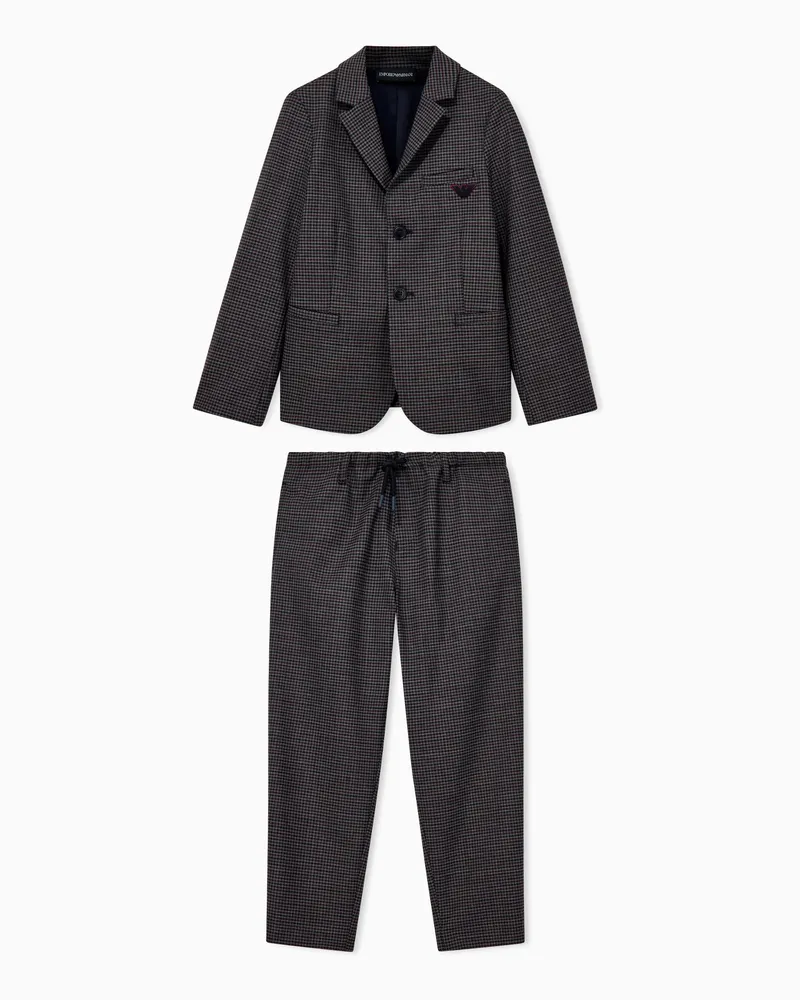 Emporio Armani Abito regular fit in fresco di lana a fantasia Grigio