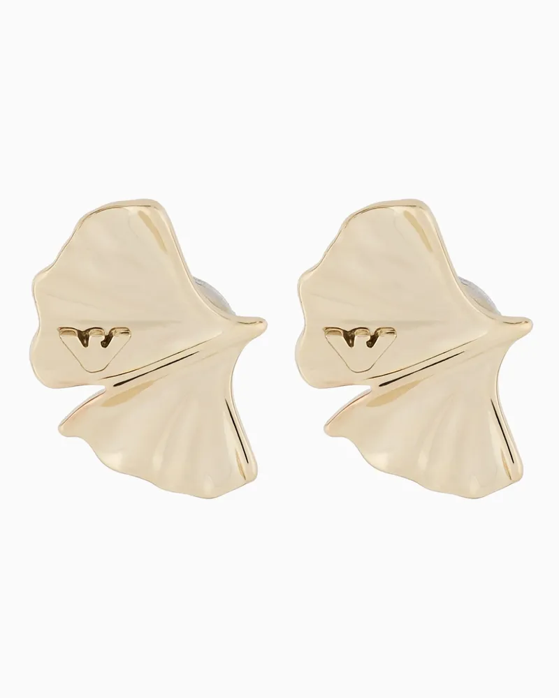 Emporio Armani Orecchini a bottone in ottone color oro Multicolore