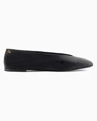 Emporio Armani OFFICIAL STORE Ballerine Con Punta Squadrata In Nappa Nero