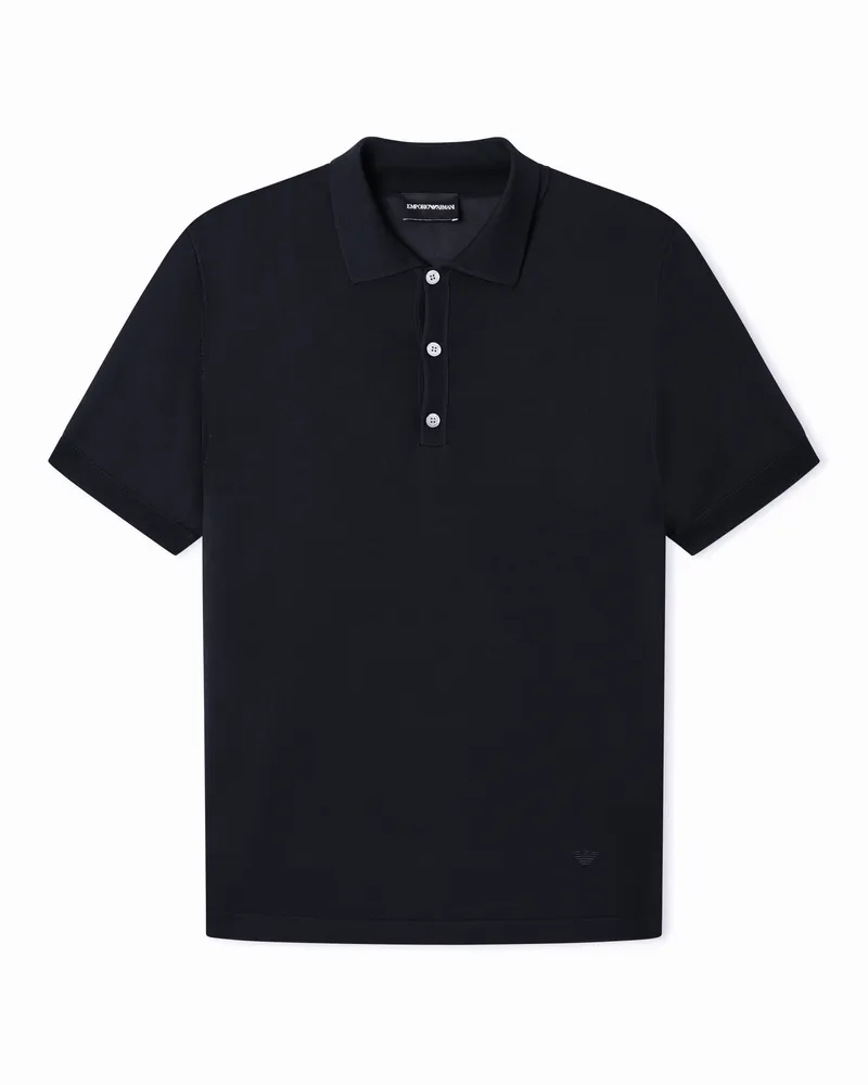 Emporio Armani Polo in maglia rasata Blu