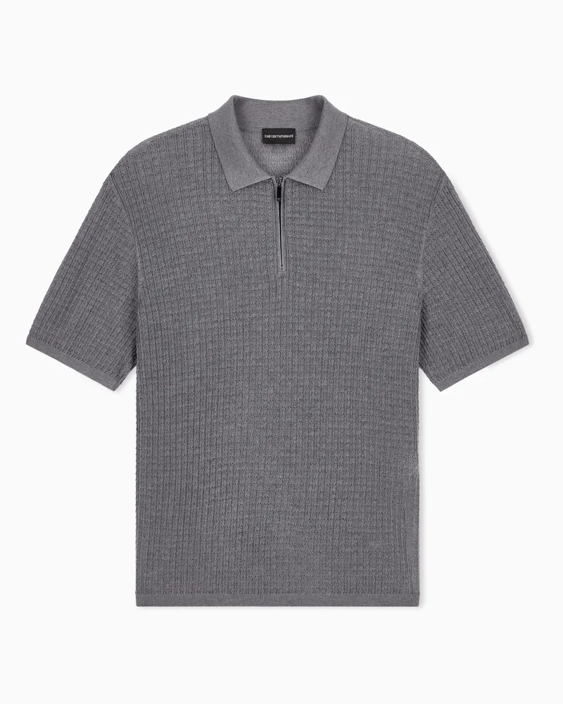 Emporio Armani Pullover in lyocell e lana vergine a punto spostato Grigio