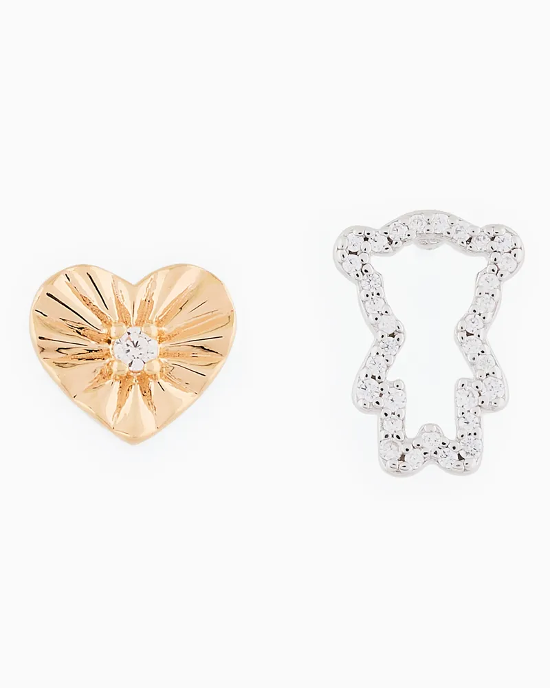 Emporio Armani Orecchini a bottone in argento sterling bicolore Multicolore