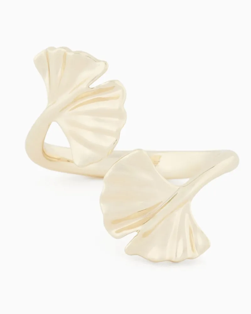 Emporio Armani Anello da cocktail in ottone color oro Multicolore