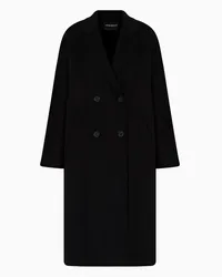 Emporio Armani OFFICIAL STORE Cappotto Doppiopetto In Panno Lana Cashmere Nero