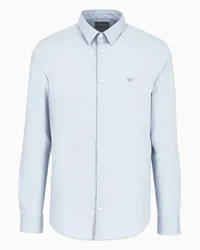 Emporio Armani OFFICIAL STORE Camicia In Misto Nylon Stretch Azzurro