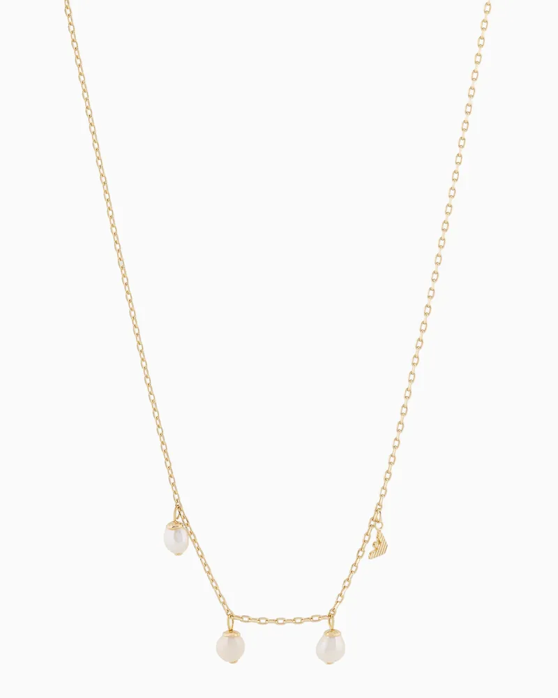 Emporio Armani Collana a catenina in ottone color oro Multicolore