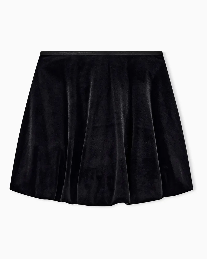 Emporio Armani Gonna in jersey di ciniglia stretch Nero