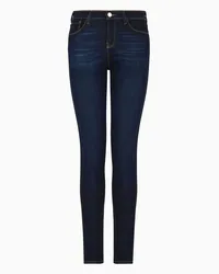 Emporio Armani OFFICIAL STORE Jeans J20 Vita Alta E Gamba Super Skinny In Denim Viscosa Blu