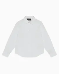 Emporio Armani OFFICIAL STORE Camicia In Misto Lyocell Con Fantasia Logo Jacquard All Over Asv Bianco