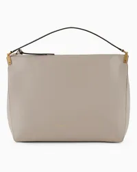 Emporio Armani OFFICIAL STORE Borsa A Mano Grande In Pelle Liscia Beige