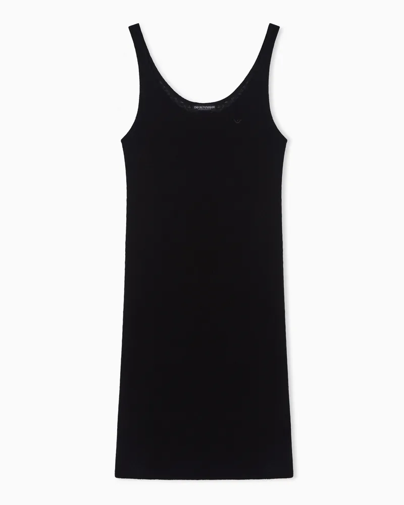 Emporio Armani Abito loungewear in maglia misto lino Nero