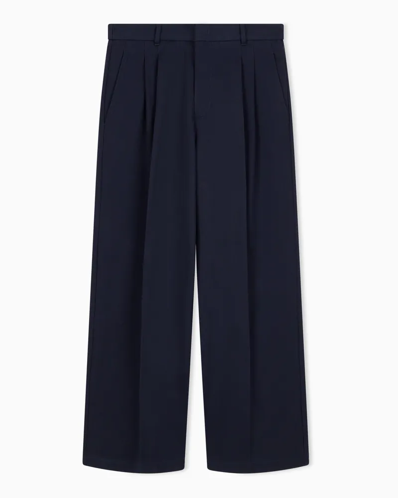 Emporio Armani Pantaloni a gamba dritta con piega e passanti Blu