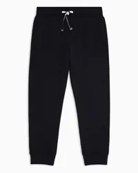 Emporio Armani OFFICIAL STORE Pantaloni Jogger In Jersey Misto Modal Con Logo Blu