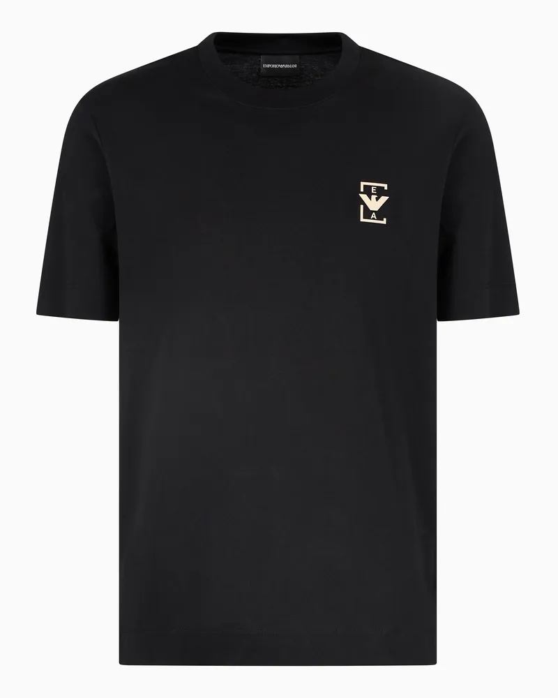 Emporio Armani T-shirt in jersey stampa logo gommata ASV Nero