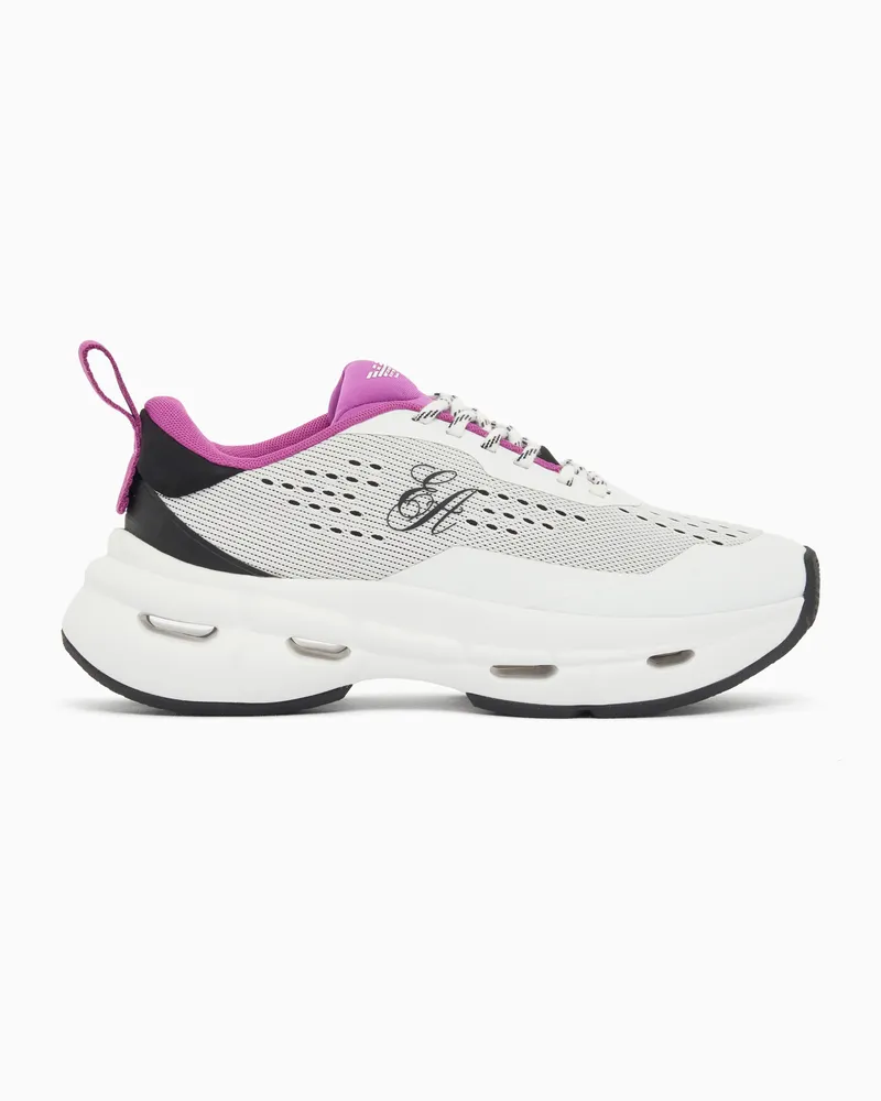 Emporio Armani Sneakers in mesh traspirante con suola in gomma Bianco
