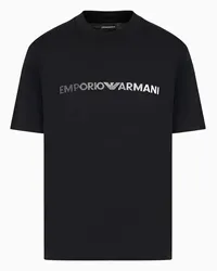 Emporio Armani OFFICIAL STORE T-shirt In Jersey Pima Con Ricamo Logo Nero