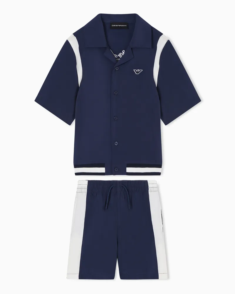 Emporio Armani Completo camicia e bermuda in rayon Bicolore