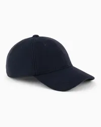 Emporio Armani OFFICIAL STORE Cappello Da Baseball In Panno Di Lana Blu