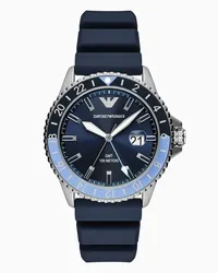 Emporio Armani OFFICIAL STORE Orologio Gmt Dual Time In Silicone Blu Blu