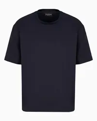 Emporio Armani OFFICIAL STORE T-shirt In Tessuto Camiceria Di Raso Stretch Blu