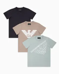 Emporio Armani OFFICIAL STORE Pack 3 T-shirt In Jersey Con Stampa Aquila Asv Multicolor