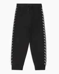 Emporio Armani OFFICIAL STORE Pantaloni Jogger In Jersey Con Grafica Aquile Ea Crew Nero