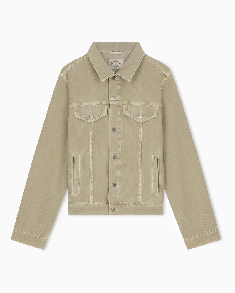 Emporio Armani Giubbotto modello blouson in cotone con tintura reattiva Beige