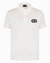 Emporio Armani OFFICIAL STORE Polo In Jersey Misto Lyocell Con Ricamo Logo Ea A Rilievo Asv Bianco