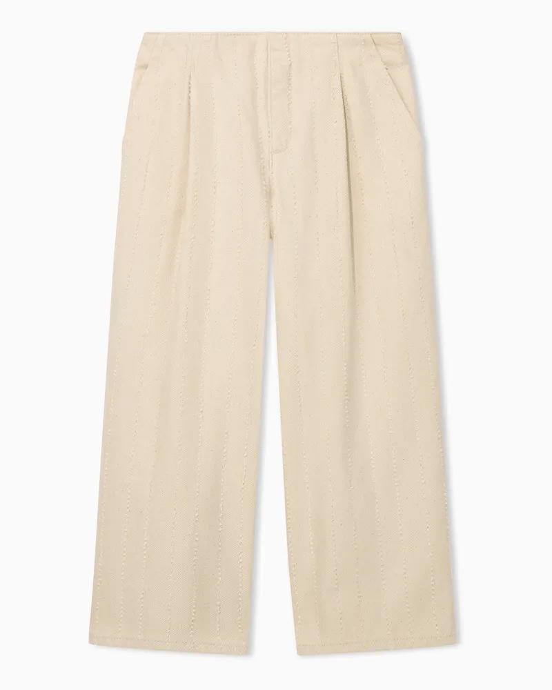 Emporio Armani Pantaloni 5 tasche regular in cotone drill Bianco