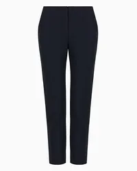 Emporio Armani OFFICIAL STORE Pantaloni 7/8 In Gabardina Stretch Blu